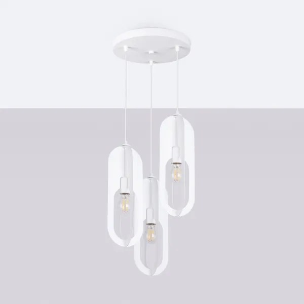 Sollux SL.1361 - Csillár zsinóron NICUS 3xE27/15W/230V fehér