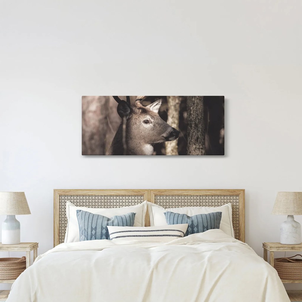 Kép - Szarvas az erdőben (120x50 cm)