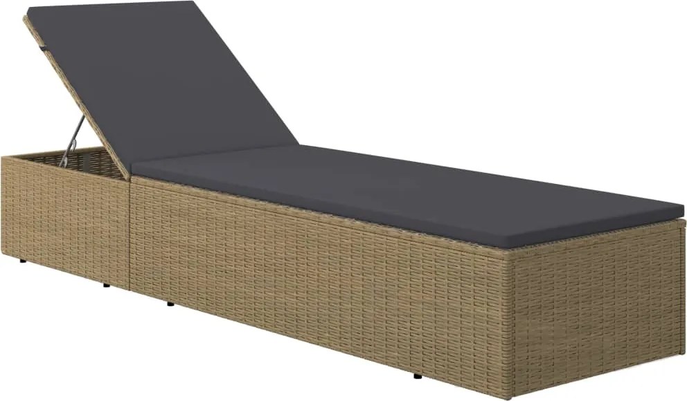 vidaXL barna és sötétszürke polyrattan napozóágy