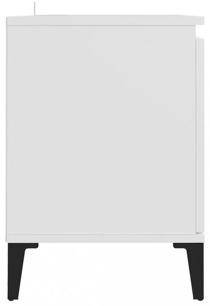 fehér TV-szekrény tömör fémlábakkal 103,5 x 35 x 50 cm