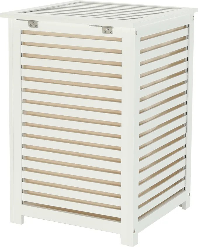 Szennyestartó kosár, lakkozott, banbusz/féher/bézs, BASKET