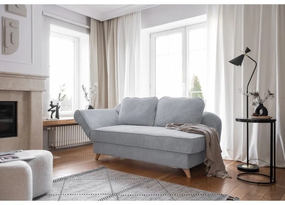 Világosszürke kordbársony heverő (bal oldali) Chic Charlotte – Miuform