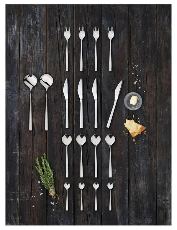 Ezüstszínű rozsdamentes acél evőeszköz készlet 16 db-os Fuga – Gense