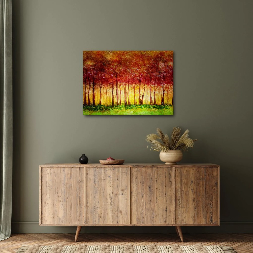 Kép - Lombhullató erdő festménye (70x50 cm)