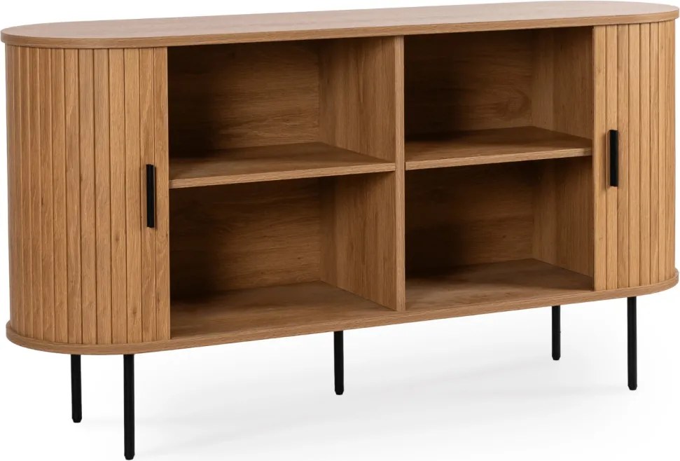 Komoda TRISH 140 cm Dwudrzwiowa Rozsuwana Dąb