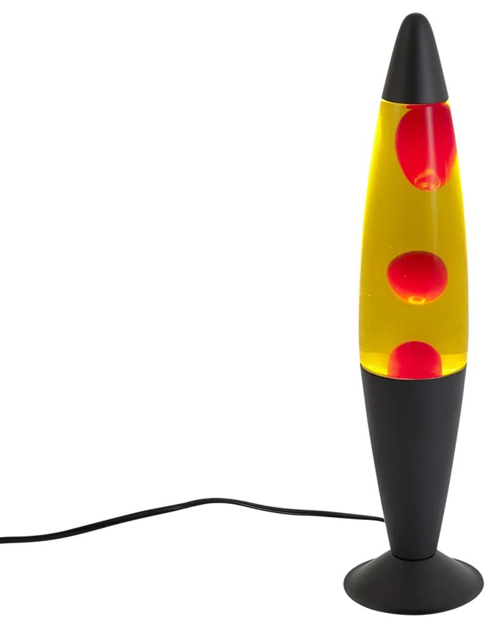 Lávalámpa sárga piros viasszal LED-del - Molten Lava