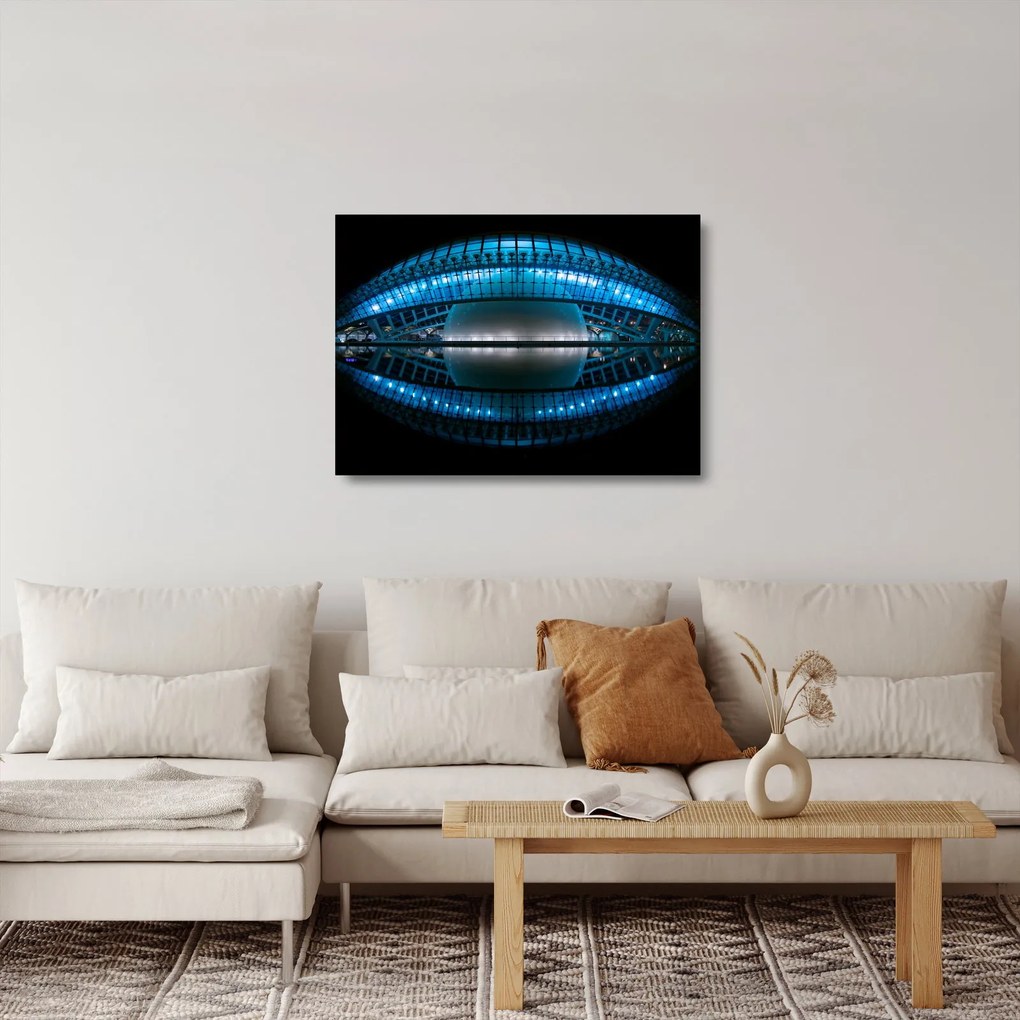 Egy kép a futballstadionról (üvegen) (70x50 cm)