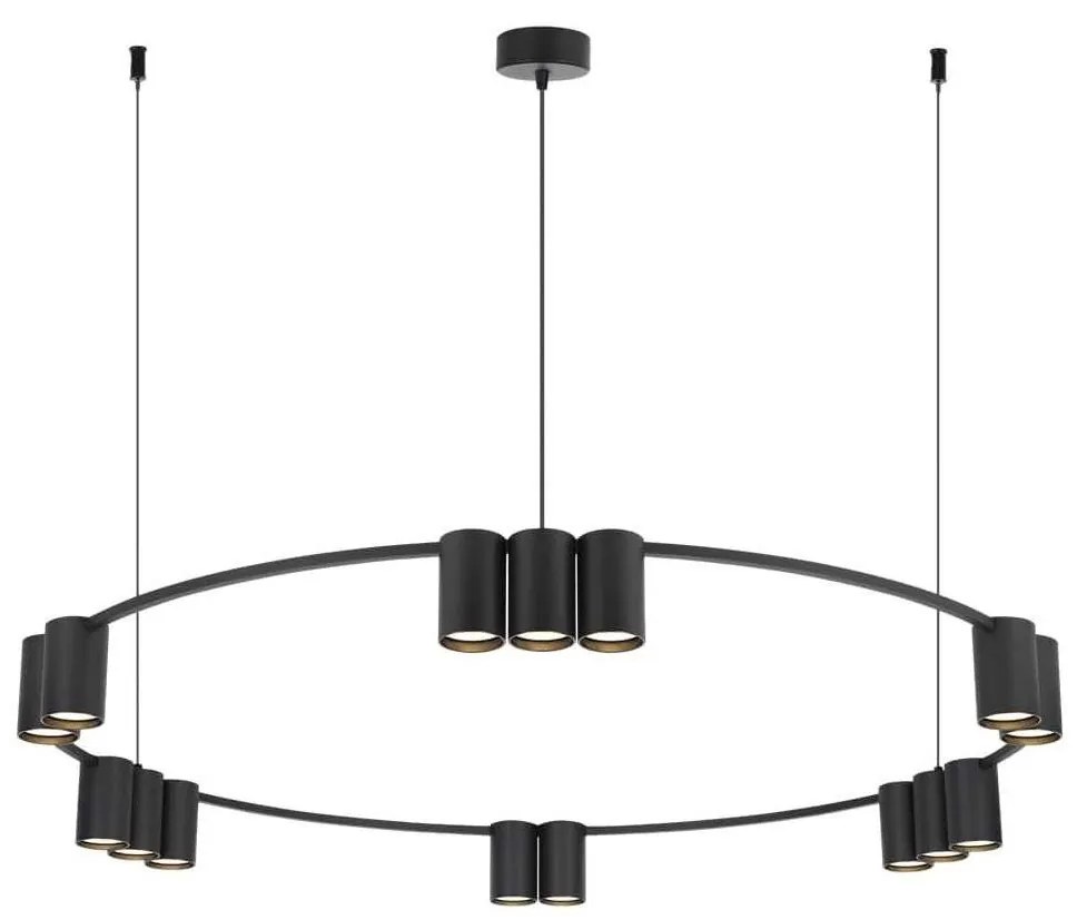 Csillár zsinóron GENESIS 15xGU10/8W/230V fekete