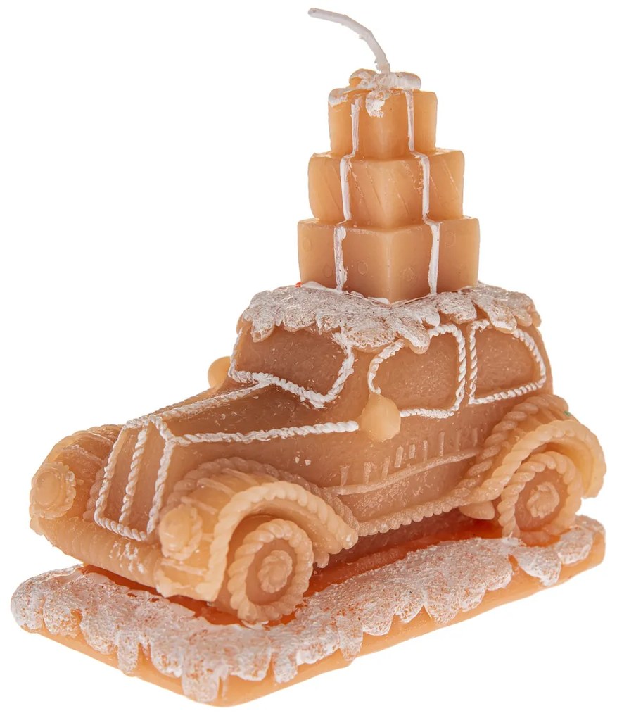 Karácsonyi gyertya természetes viaszból Autóajándékokkal, 11 cm, 12 cm