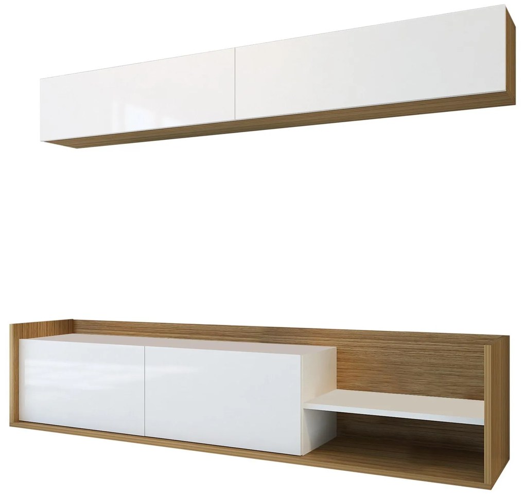 Nappali fal Kalen (fehér + teak) . 1102221