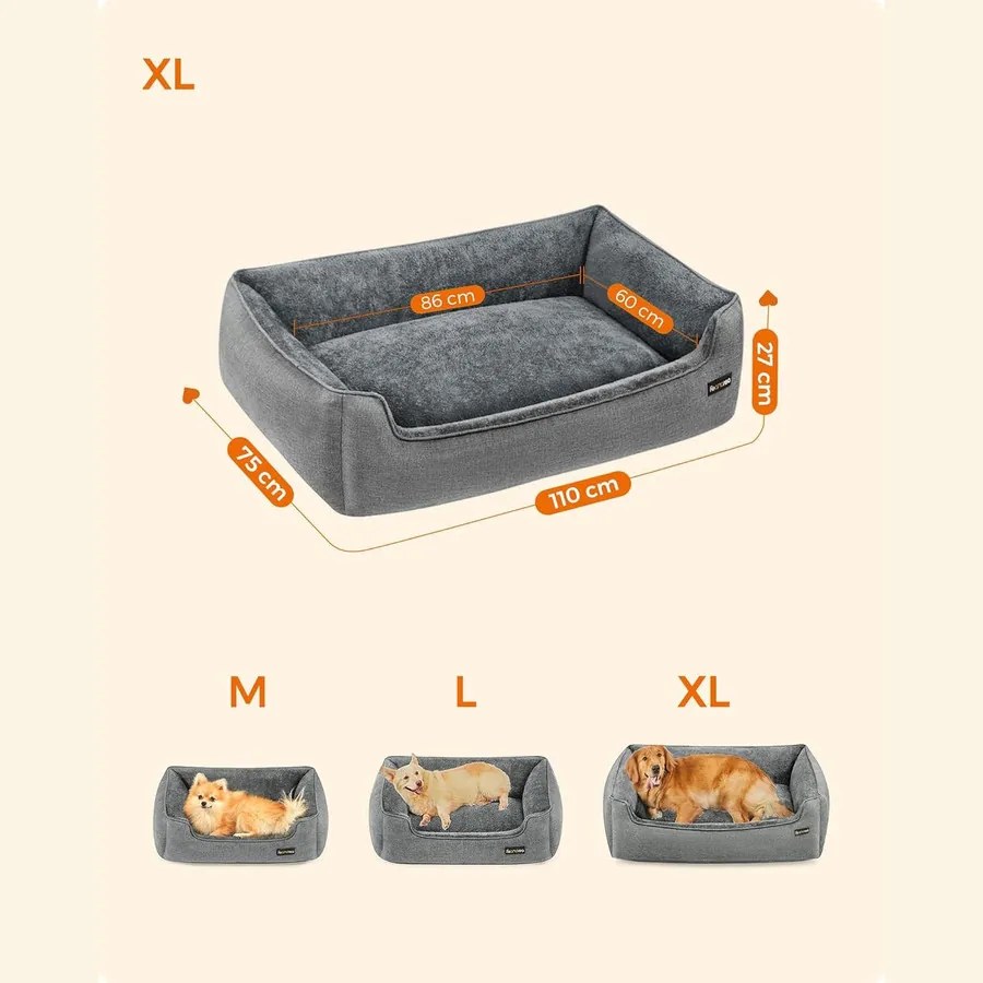 Kutyaágy,fekhely nagytestű kutyáknak, XL, világosszürke | FEANDREA