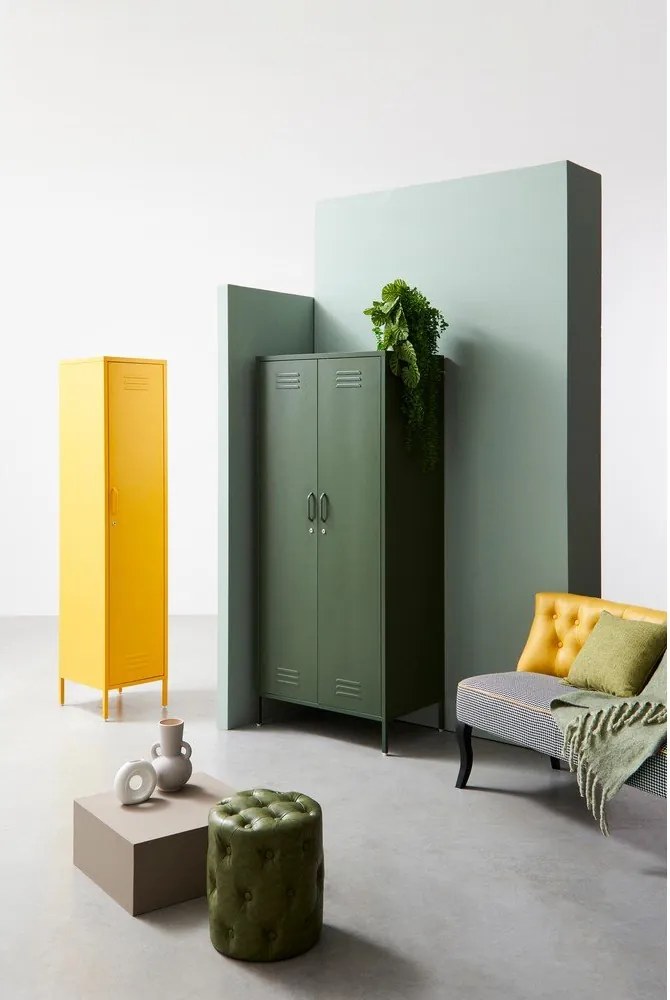 Sötétzöld fém zárható szekrény 80x185x50 cm Cambridge – Yes Everyday