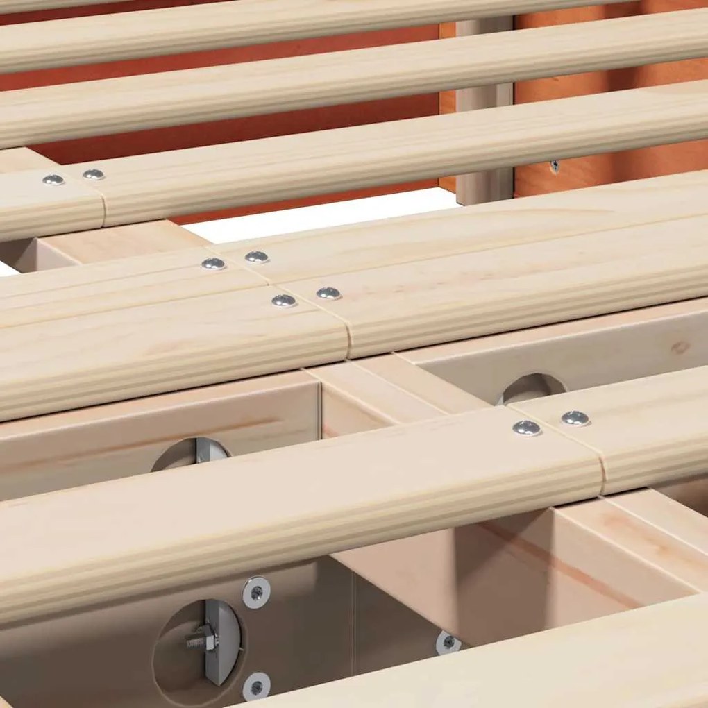 Ágykeret tárolóval Viaszbarna 120 x 190 cm faszínű