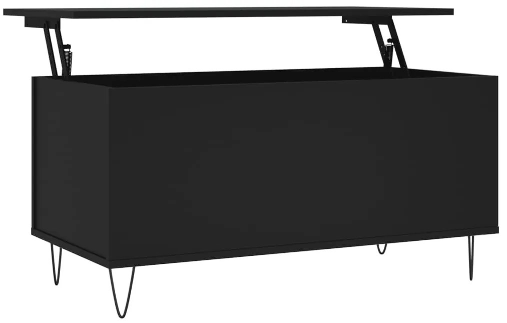 Fekete szerelt fa dohányzóasztal 90x44,5x45 cm
