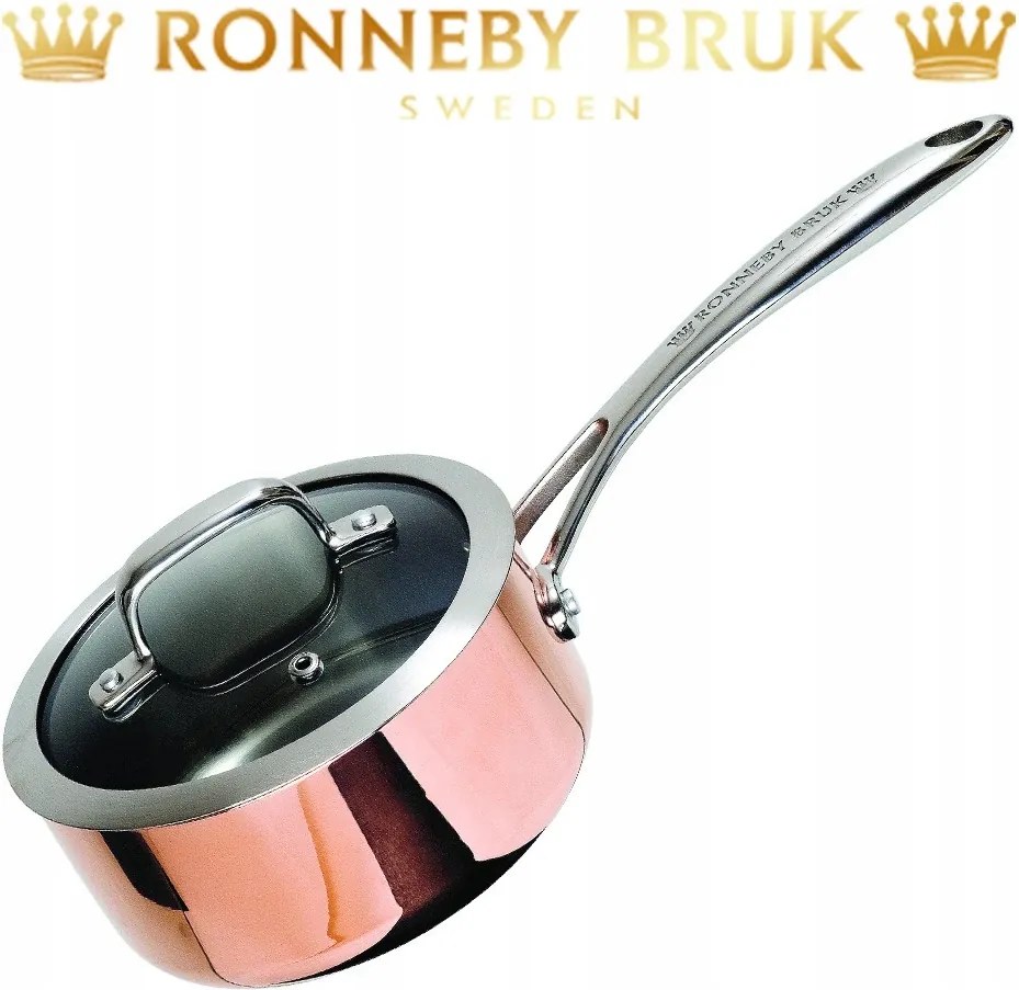 Réz serpenyő fedővel, 2l Ronneby Bruk