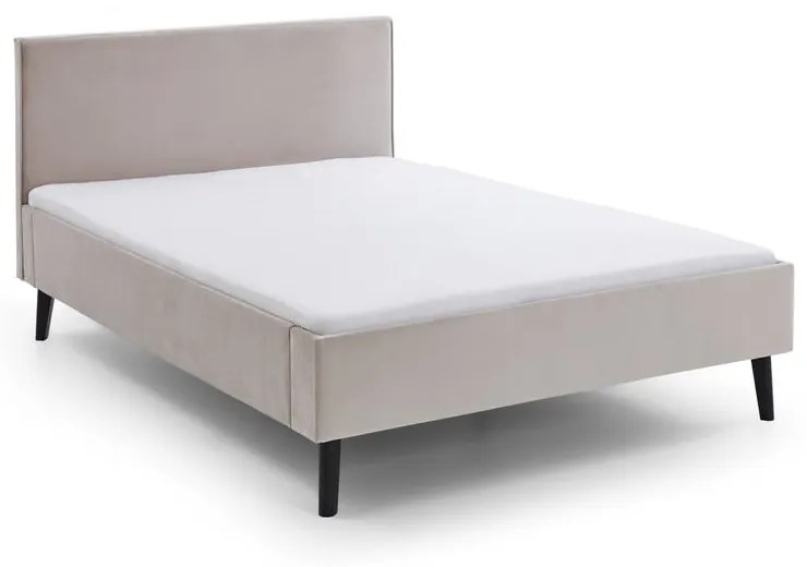 Fehér-krémszínű kárpitozott franciaágy ágyrács nélkül 140x200 cm Leira – Meise Möbel