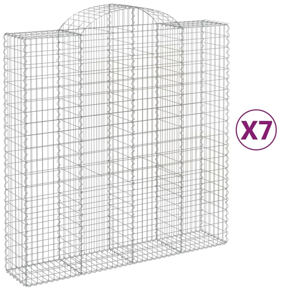7 db íves horganyzott vas gabion kosár 200x50x200/220 cm