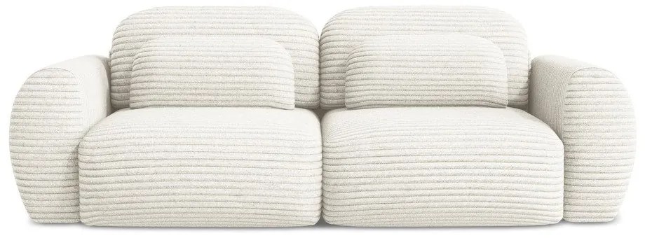 Bézs kordbársony kinyitható-tárolóhelyes kanapé 266 cm Kini – Makamii