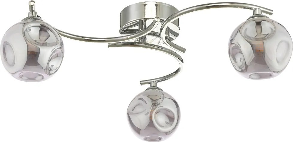 Dar Lighting modern mennyezeti lámpa nakita füstös csiszolt króm darnak5350-28