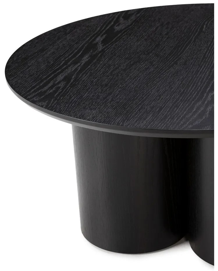 Fekete kerek dohányzóasztal ø 80 cm Lua – MOME