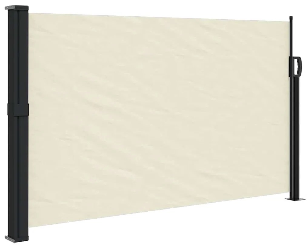 krémszínű behúzható oldalsó napellenző 120 x 500 cm