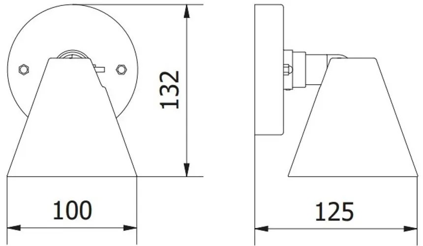 Lámpa Kerti lámpatest  LUSTINO-D, GU10, max.20W, IP44, AC220-240V, 50-60Hz, falra szerelhető, grafit