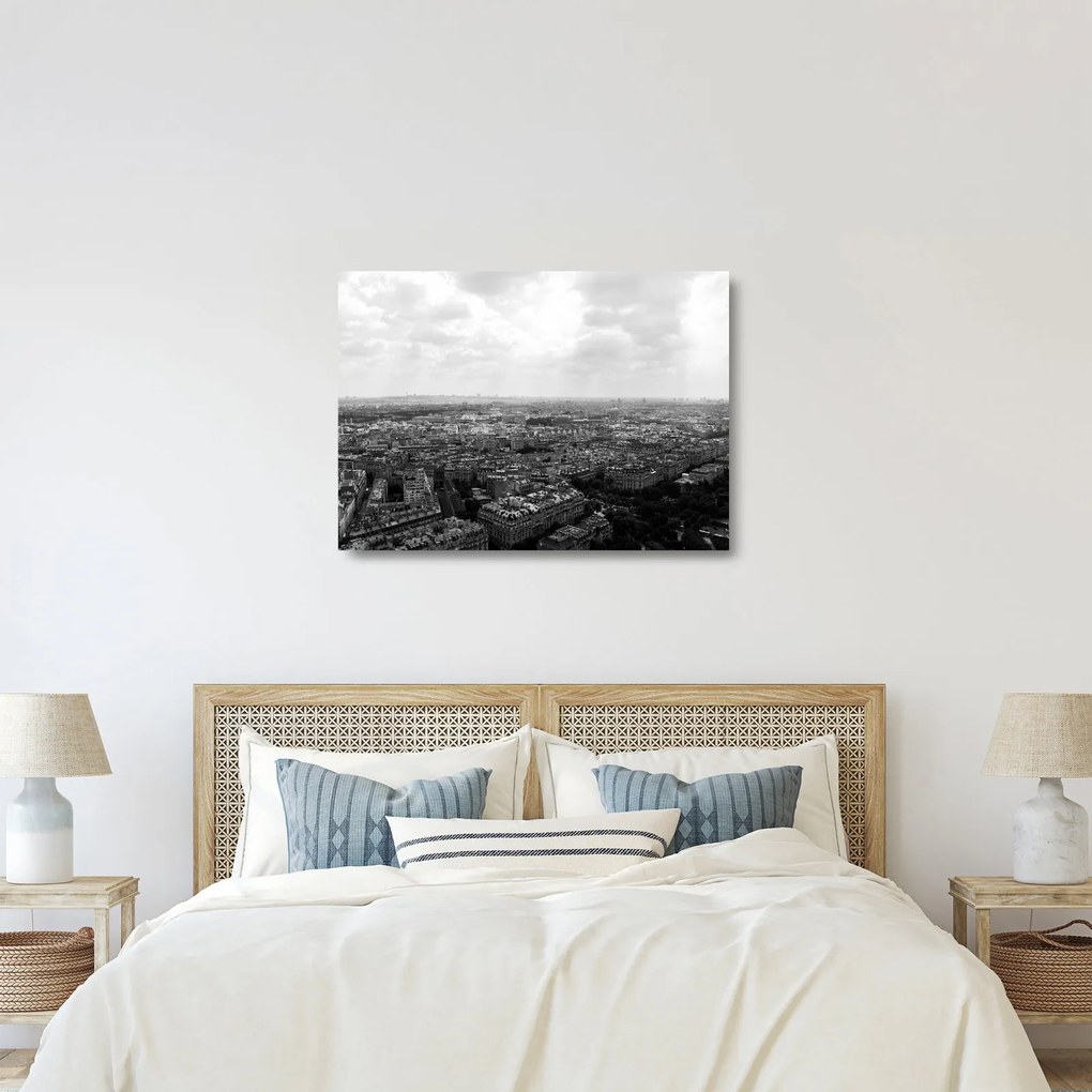 Kép - Házak háztetői Párizsban (üvegen) (70x50 cm)