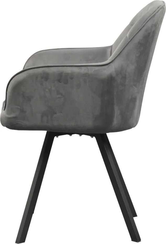 Forgó étkezőszék, sötétszürke Velvet szövet, SAMANTA