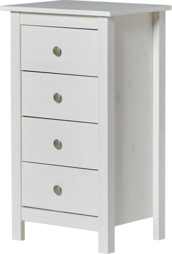 Fehér borovi fenyő magas komód 46x80 cm Berna – Marckeric