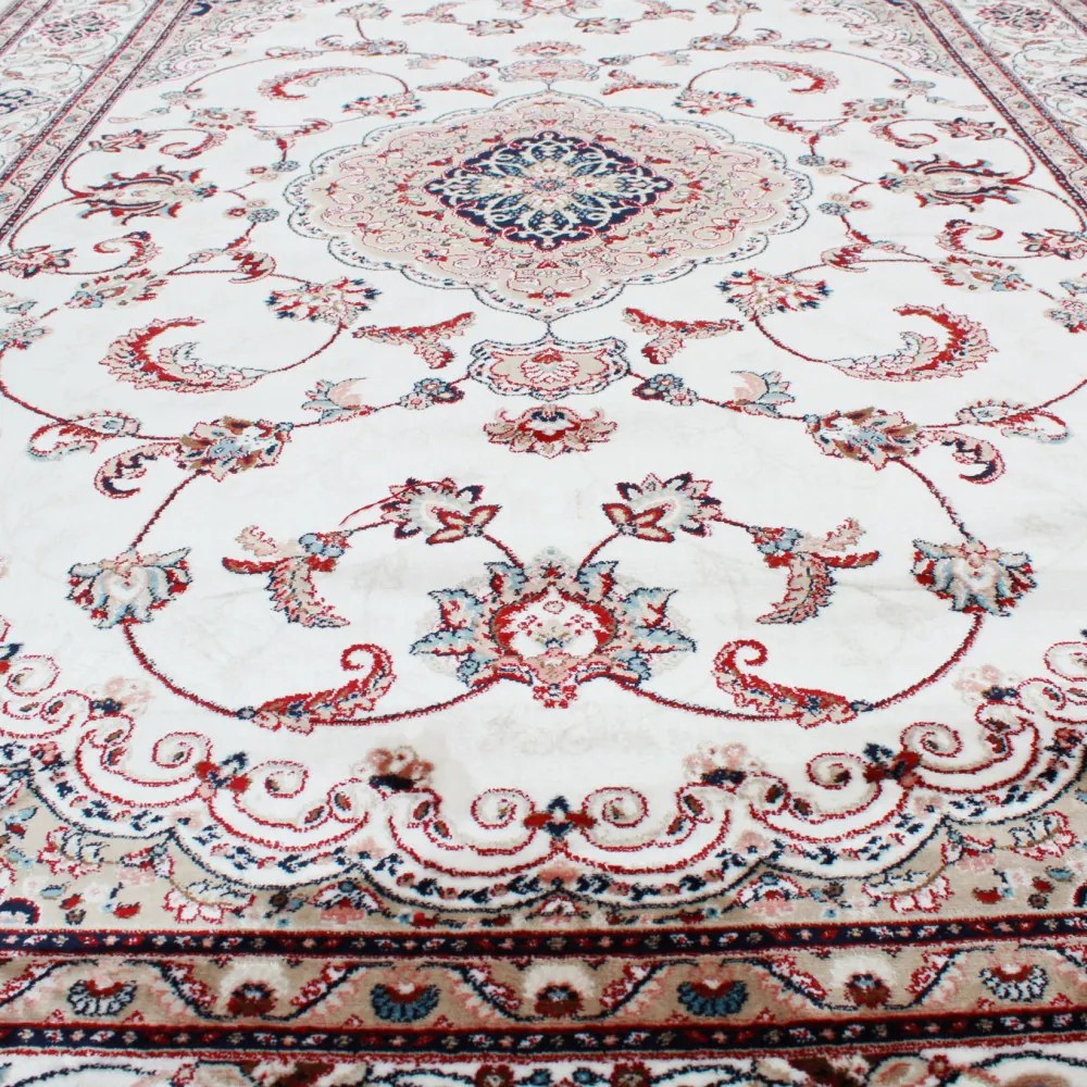 Gépi perzsa szőnyeg bézs Isfahan 200x300 klasszikus nappali szőnyeg