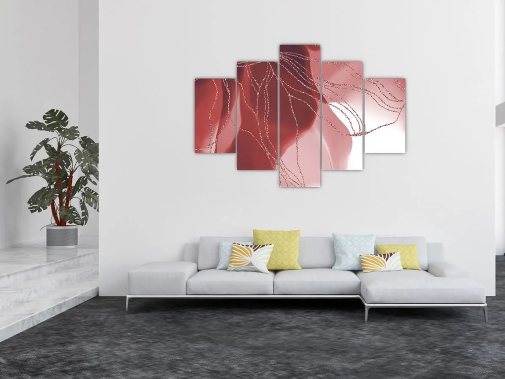 Kép - Piros absztrakt virág N⁰1 (150x105 cm)