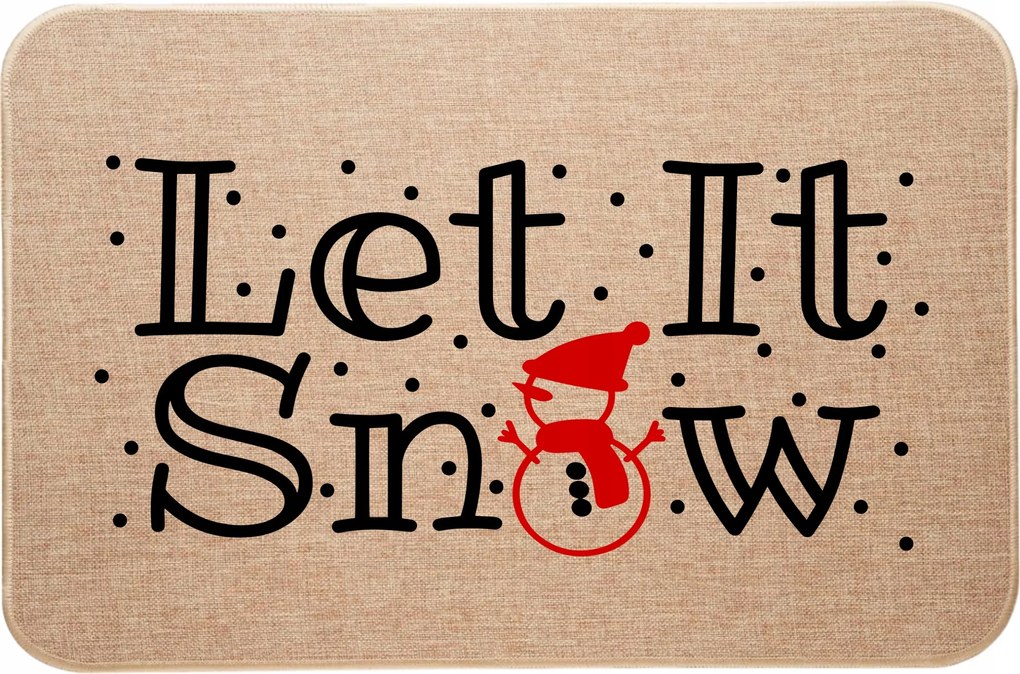 Lábtörlő lenvászon ajtóhoz Karácsonyi Let it Snow nyomtatás