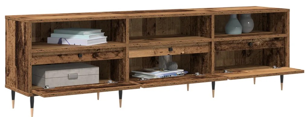 vidaXL TV szekrény Öreg fa 150 x 30 x 45 cm Faanyag