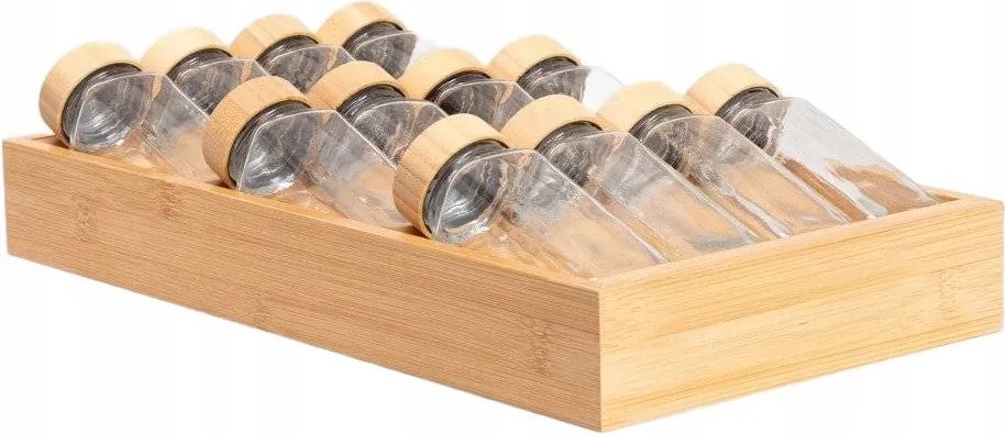 Forcina fűszertartó szett bambusz dobozban 12 x 110 ml Homla