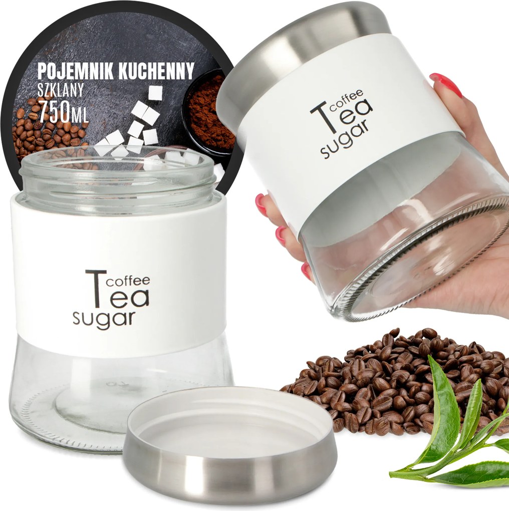 Ételtároló Doboz 750ml Befőttesüveg Kávé Tea Cukor Fedél Üveg Jb