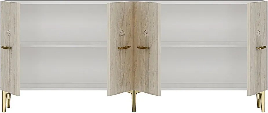 Ida 180 - White, Travertine, Gold