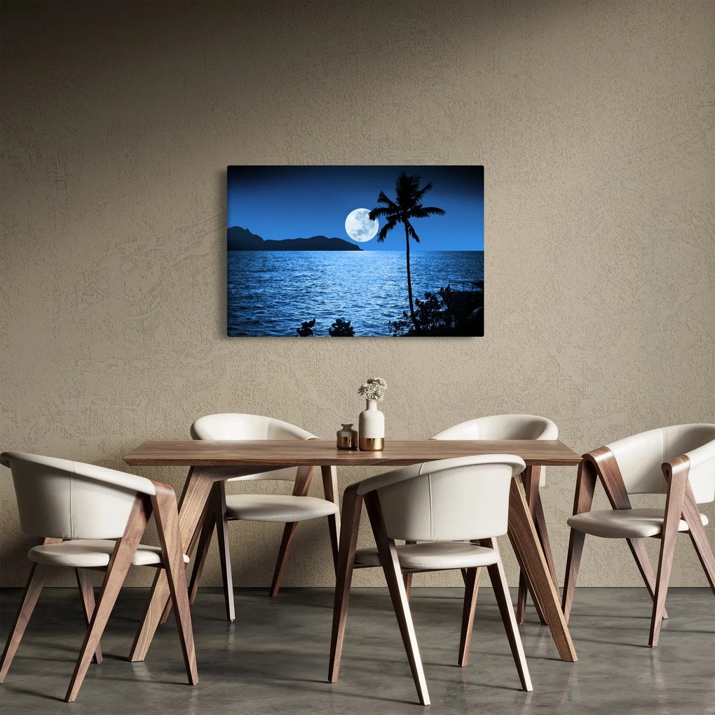 Kép - Hold a tenger felett (90x60 cm)