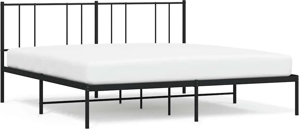 vidaXL fekete fém ágykeret fejtámlával 193 x 203 cm