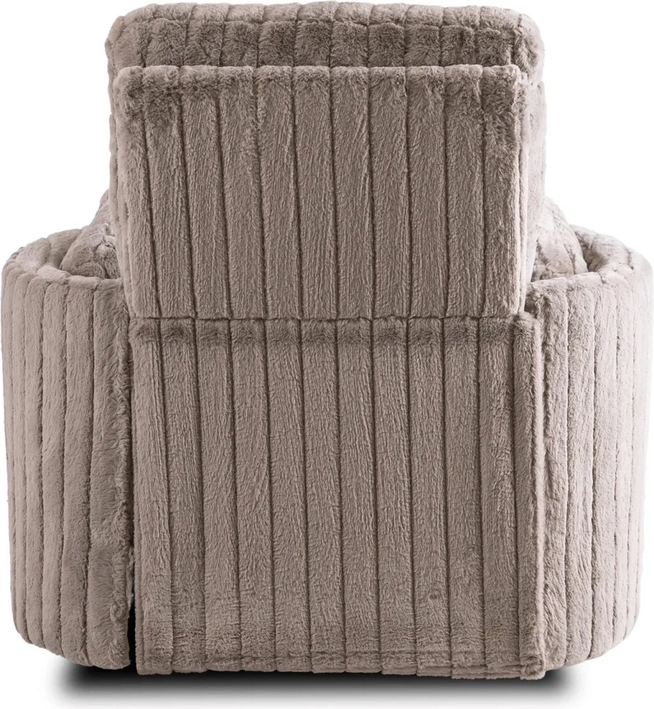 Dönthető fotel szürke plüss szövet, RAUL