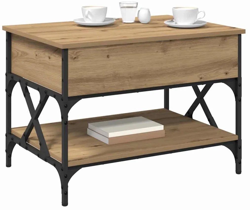 vidaXL Dohányzóasztal Artisan tölgy 70x50x50cm Faanyag