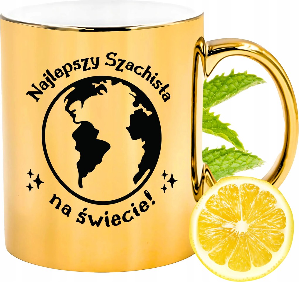 Prémium Arany Csillogó Bögre Sakkozónak Ajándék Nyomtatott Fotóval