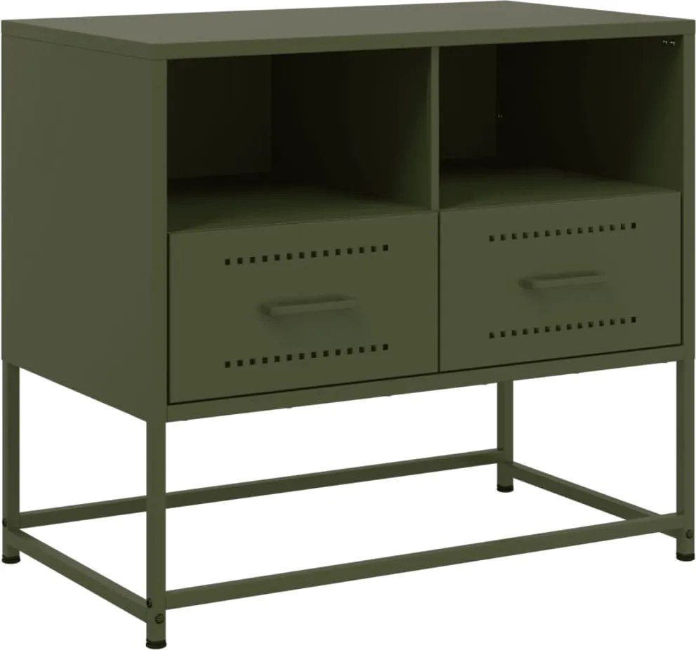 vidaXL olívazöld acél TV-szekrény 68 x 39 x 60,5 cm