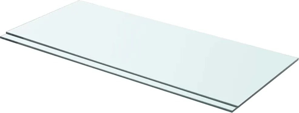 vidaXL 2 db átlátszó üveg paneles polc 70 x 30 cm