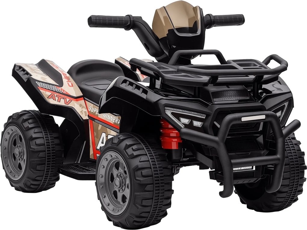 HOMCOM Gyerek Quad Elektromos 6V Gyermek Quad Előre Haladó Funkcióval, Zenével, Elektromos Quad 1,5-3 Éves Gyerekeknek Fekete | Aosom