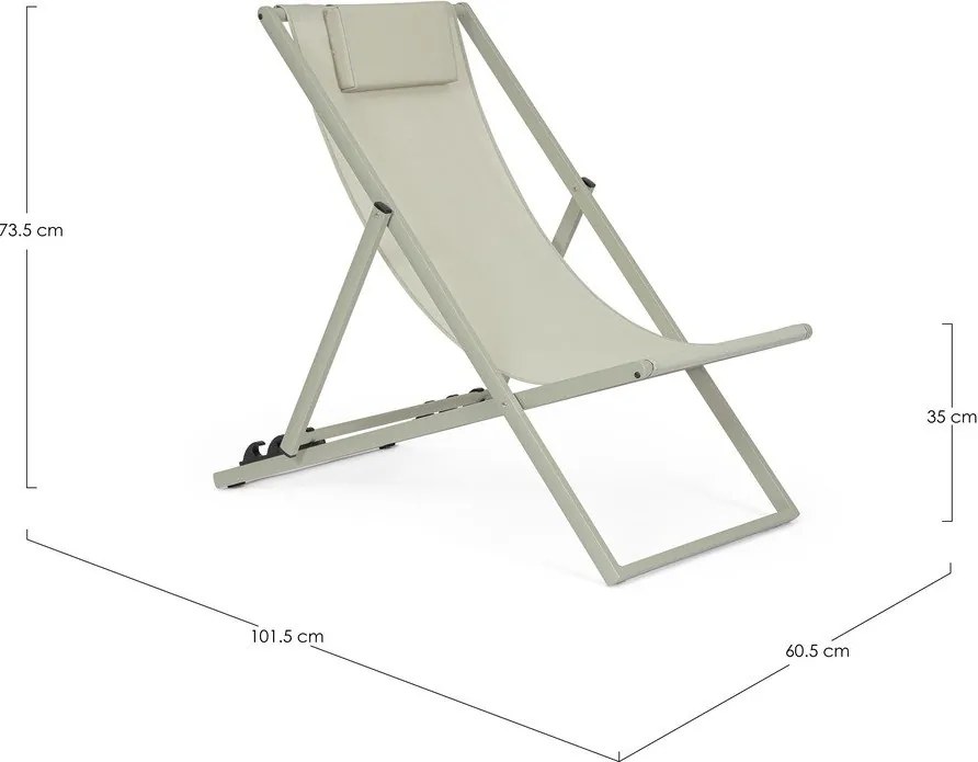 Szürkésbarna fém kerti napozóágy Taylor – Bizzotto