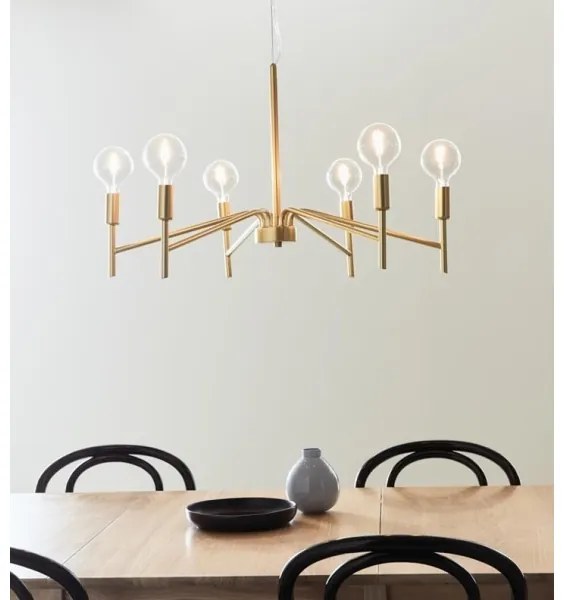 Markslöjd 108210 - Csillár zsinóron MONARCH 6xE14/18W/230V arany