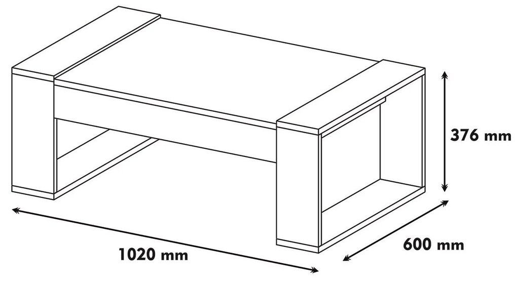 Dohányzóasztal Verba (dió + antracit). 1088828