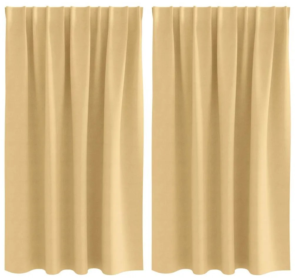 Függönyök függönyökkel 2 pcs Bézs 140x140cm Poliészter