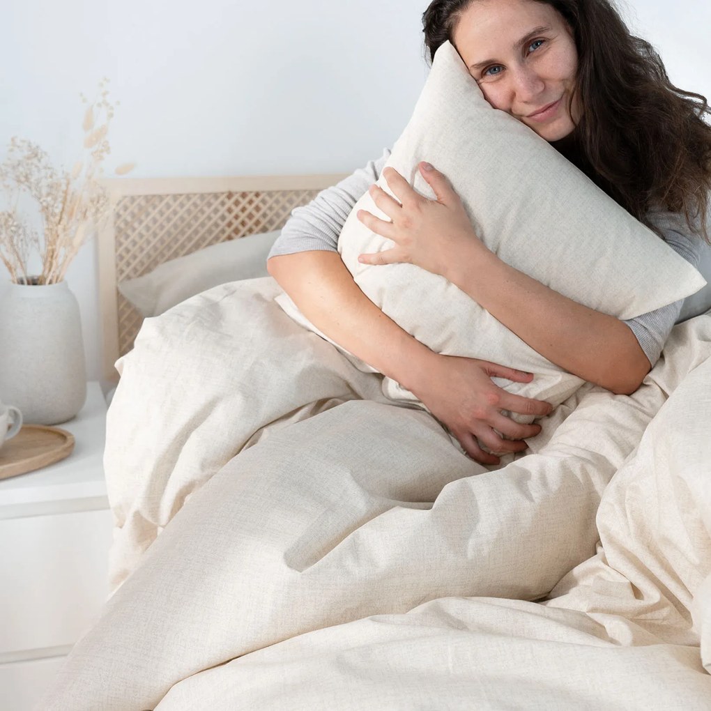 Goldea pamut ágyneműhuzat garnitúra - világos vászonszövésű 220 x 200 és 2db 70 x 90 cm