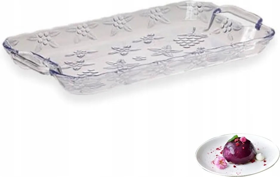 Kristály Sagad tálca 30x17